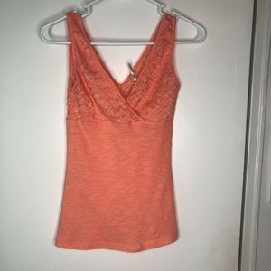 Orange Blouse with Lace top